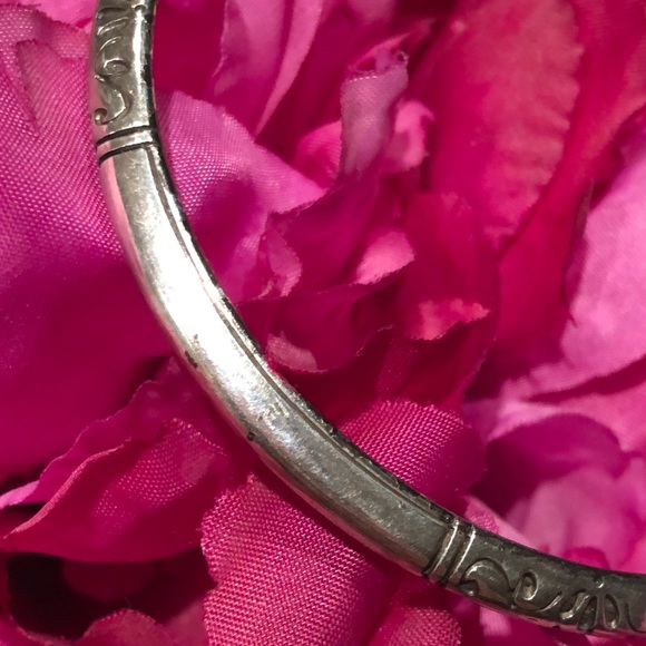 Brighton Scroll design Silver Tone Thin Bangle Bracelet - Picture 5 of 10